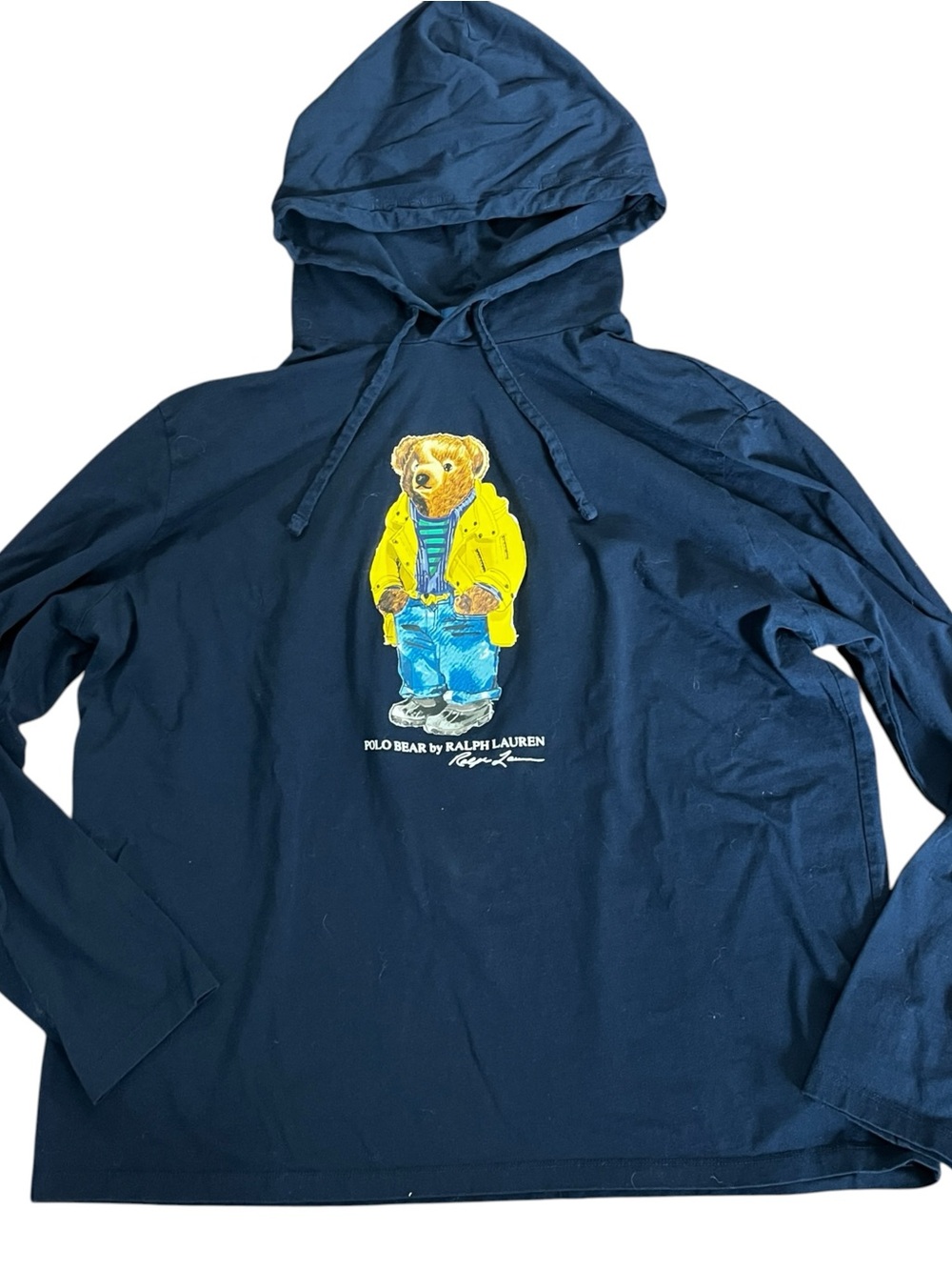 Polo Ralph Lauren Polo Bear Raincoat Hoodie XL Navy Blue Lightweight Pullover